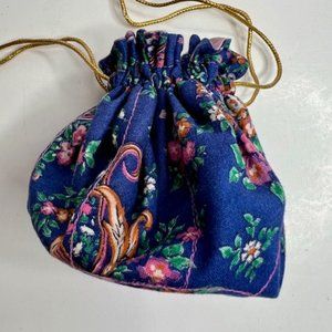 Vintage Fabric Jewelry Storage or Travel Bag